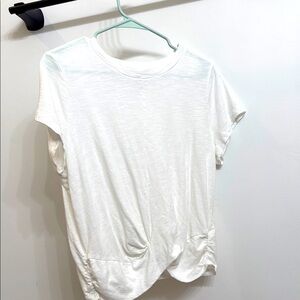 Sanctuary White Short Sleeve T-Shirt with Ruched Detail